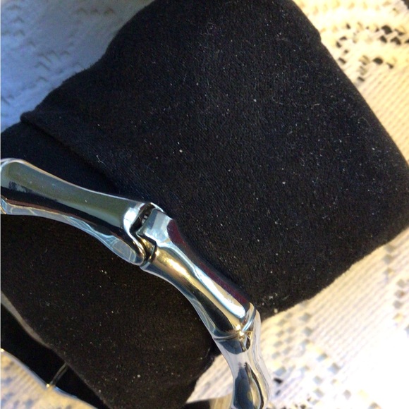 Rustic Cuff Silver Bangle Bracelet - Picture 6 of 7